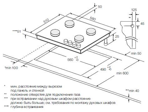 ГАЗОВАЯ ВАРОЧНАЯ ПАНЕЛЬ GRAUDE GS 60.2 E зов 7